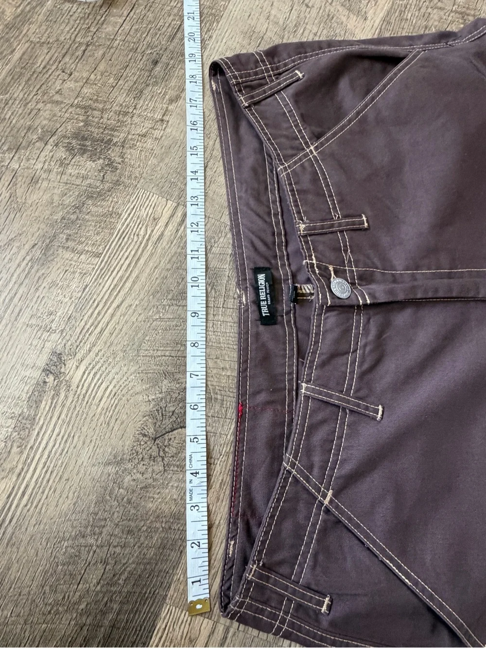 True Religion Baggy Embroidered Horseshoe Cargo Pants Bracken Brown 36 NWT Y2K